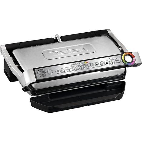 Grill elettrico Tefal GC702D, 2000 W (visualizzazione automatica del livello di cottura, 6 programmi preimpostati, in acciaio inox) nero/argento XL Grillfläche (40 x 20 cm) (1/5)