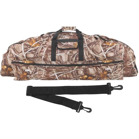 Sac de transport pour arc à poulies en toile, grande capacité, poignée confortable, poche pour flèches, camouflage 115 cm, usage extérieur (1/5)