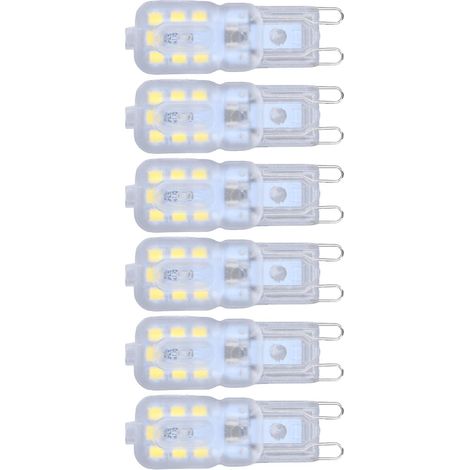 Confezione da 6 lampadine dimmerabili G9 da 3W – 110V – luce bianca – lampada da tavolo/soffitto – piccola