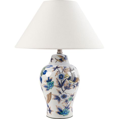 Table Lamp MORACA Porcelain White/ Blue