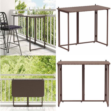 vidaXL Gartentisch Klappbar Braun 90x51x75 cm Poly Rattan (1/5)