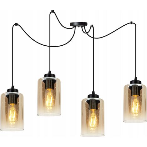ELEGANTE LAMPADA A SOSPENSIONE A FORMA DI RAGNO CON PARALUME IN VETRO