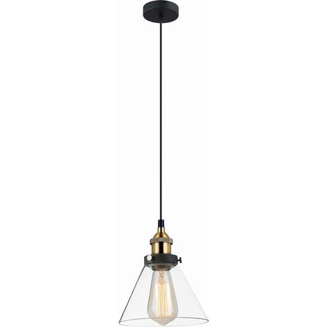 Lampada a sospensione getan 1 E27 nera italux MDM-2564/1