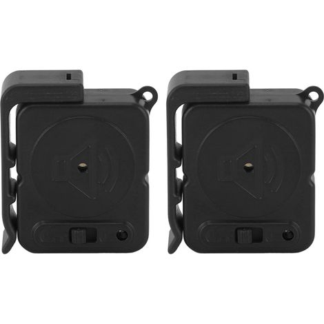 Lot de 2 alarmes antivol à vibration pour poignées de porte et fenêtres, portables, pour voyages, voitures et hôtels (noir). (1/5)