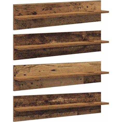 Maison Exclusive - Scaffali da parete 4 pcs Legno vecchio 80 x 11,5 x 18 cm