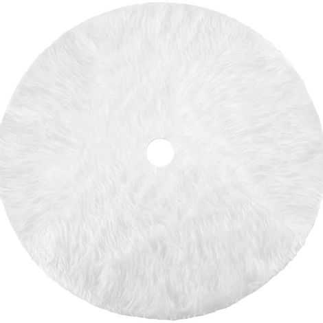 Gonna per albero di Natale in peluche bianco effetto neve, decorazioni per albero di Natale, tappetino festivo, copertura per base albero, gonna per albero di Natale, 78 cm (31 pollici) (1/5)