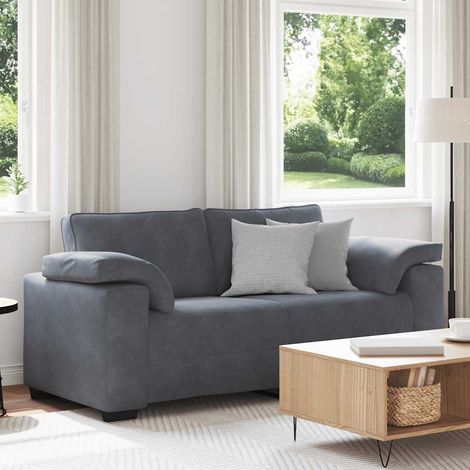 vidaXL Canapé causeuse gris foncé 180x77x82 cm velours (1/5)