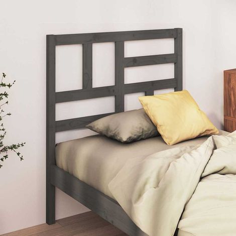 vidaXL Cabecero de cama madera maciza de pino gris 96x4x104 cm (1/5)