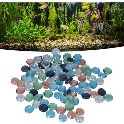 Pierres de Paysage pour Aquarium, Perles de Verre Bleu en Forme de Cachou, Cristaux Décoratifs 500g - AUTRES (1/5)