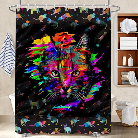 Rideau de douche imperméable en polyester 180x180 déco d‘intérieur bâche de douche pour éviter les moisissures dans une pièce humide (1/5)