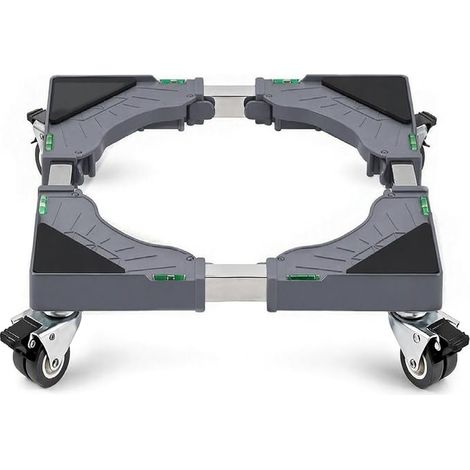 Support Machine à Laver, Socle Lave Linge avec Roulettes et Niveau Charge 180KG Support Machine a Laver Largeur Réglable Base Mobile pour Lave Linge, Sèche-Linge, Réfrigérateur (1/5)