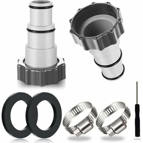 Set of 2 pool hose adapters, pool adapters, Intex pool adapters, pool hose adapters, pump hose adapters, connection for pool hoses with Ø 32 and 38 mm (1/5)