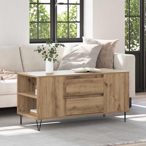 vidaXL Tavolino da salotto Rovere artigianale 102 x 44,5 x 50 cm