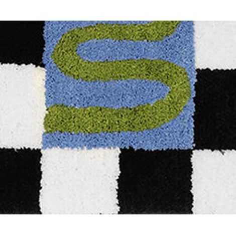 Tapis d'entrée Anti-Dérapant Checkered Noir Blanc Grisé Décoratif Porte Maison Salle de Bain Cuisine Living Mat Morning Glory 40x60 Polyester Fibre Souple Confortable 520g Absorbant (1/5)