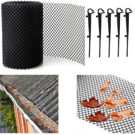 8m gutter protection net, 18cm wide, effectively prevents clogging of leaves, moss and debris, easy to install filter. (1/4)