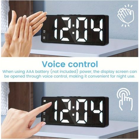 Réveil LED - Affichage Numérique Clair - Alimentation Pile AAA - Pour Chambre Étudiant ou Bureau - 1 Pièce (1/4)