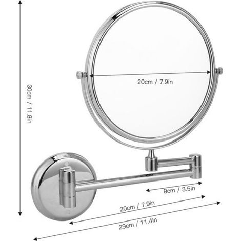Miroir maquillage mural double face 1:1 & 1:3, cuivre électroplaqué, grossissant HD, pour salle de bain – fixation stable (1/5)