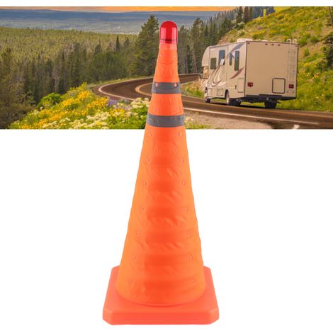 Type de feu de signalisation, 702929CM, barrière routière réfléchissante télescopique pour vision nocturne, cône de sécurité de signalisation relevable. (1/5)