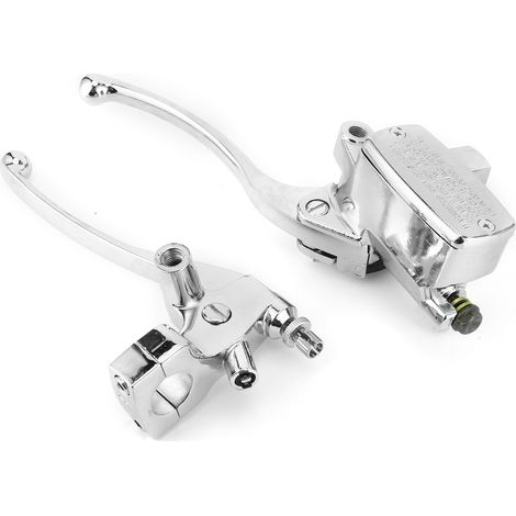 Ensemble maître-cylindre de frein et d'embrayage hydraulique universel argenté pour guidons de 1 pouce (1/5)