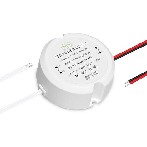 Alimentation 12V 1A, 12W Transformateur 220V 12V LED Driver AC à DC IP66 Transformateur 12V LED, Non Variable,Non Scintillante,Non Bruyant,Tension Constante Transfo 12V pour G4 GU5.3 MR11 MR16 (1/5)