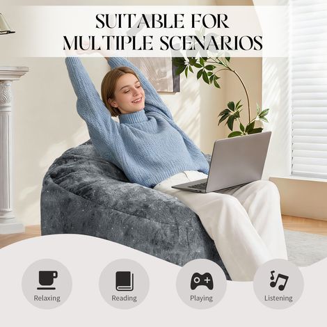 Fauteuil Poire Courbé à Dossier Haut avec Support Contour Intégral pour Relaxation (1/5)
