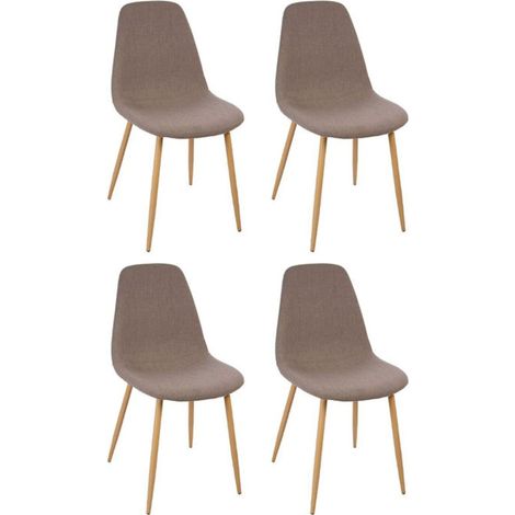 Lot de 4 Chaises Design "Roka" 85cm Taupe (1/2)