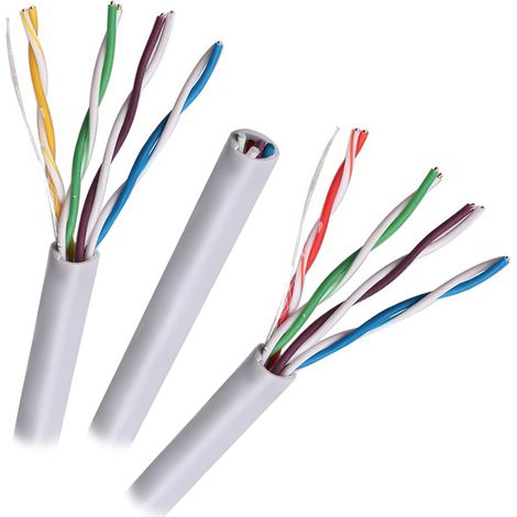 Arcanaute – Câble 4 paires FTP Catégorie 5e – Conducteur 24 AWG en cuivre – Isolation polyéthylène – Gaine PVC gris diamètre 5,5mm (1/2)