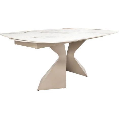 Table à manger ovale extensible 180/260 cm céramique & taupe – CATERINA (1/5)