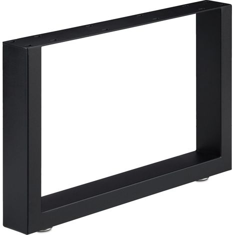 Set di 2 gambe per tavolo in acciaio nero per tavolino da cucina design industriale 43 x 30 cm in acciaio nero 130010092