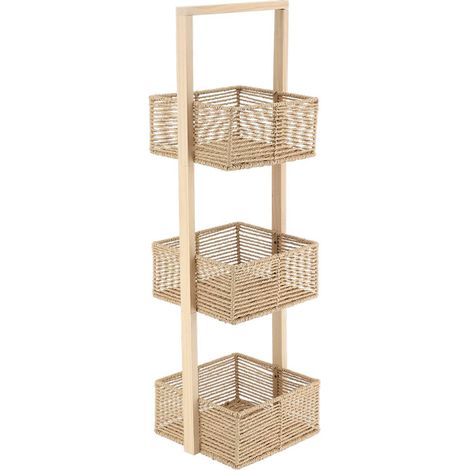 Holzmöbel mit 3 papierkörben - natur - Tendance (1/3)