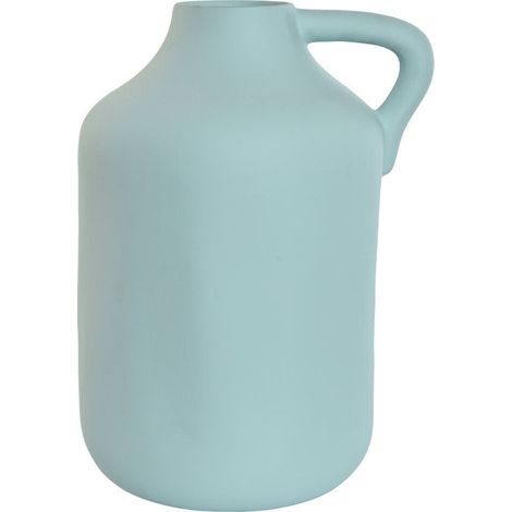 Vase en grès bleu ciel avec anse style artisanal urban chic - bleu ciel mat (1/3)