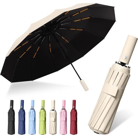 Parapluie compact anti-tempête, ouverture/fermeture auto, ultra-léger, imperméable et résistant au vent, idéal voyage. (1/5)