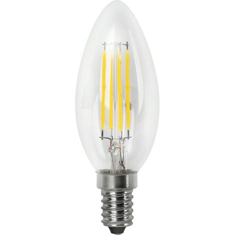 Bombilla LED Filamento Vela Clara E14 4W Cálida Matel (1/4)