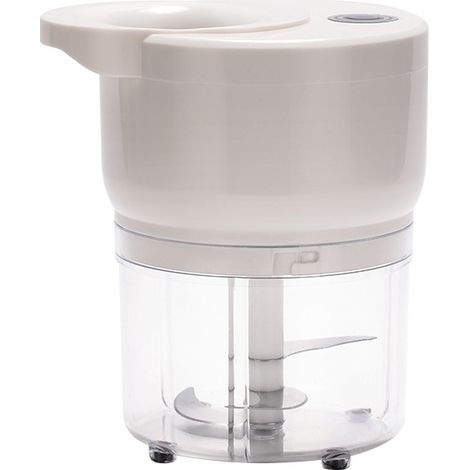 Robot culinaire électrique blanc, petit robot culinaire portable multifonctionnel sans fil, pour un usage domestique. (1/5)