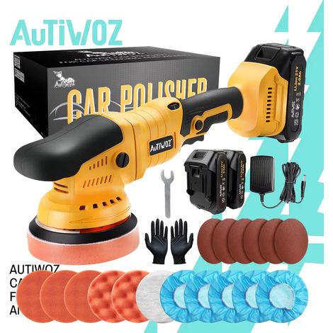 Polisseuse orbitale voiture 21V – 125 mm – 9 mm excentrique – 6 vitesses – 2800 à 5800 tr/min (1/5)