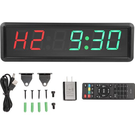 Minuteur numérique LED 1,8RB avec télécommande, compte à rebours, chronomètre, horloge intervalle, prise US 100-240V GXE6T (1/5)