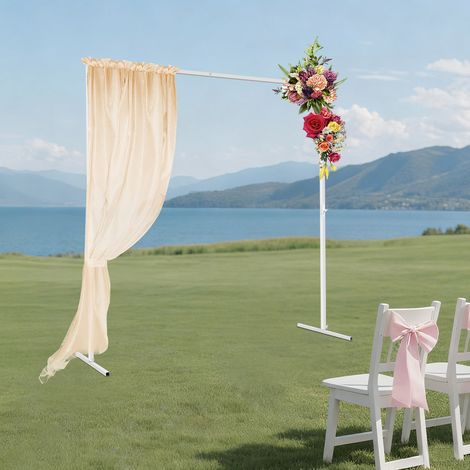 YISSALE - 2 x 2 m, arc de mariage carré en métal, ballon d'arc, ensemble de support, tube en fer galvanisé de haute qualité, bonne capacité de charge, structure en forme de T, pour mariage, fête (1/5)
