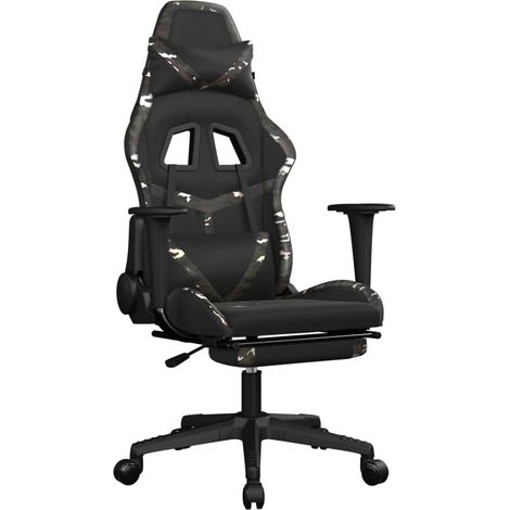 Maison Exclusive - Sedia da Gaming con Poggiapiedi Nero e Mimetico in Similpelle