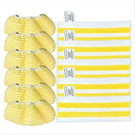 Filiyano-Lot de 11 lingettes microfibres pour balai vapeur Kärcher EasyFix SC2, SC3, SC4 et SC5, pour le nettoyage des sols, carrelages et vitres (1/5)