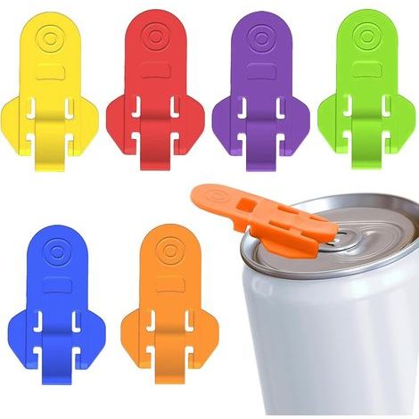 Lot de 6 ouvre-boîtes en aluminium, ouvre-boîtes pour boissons, ouvre-boîtes manuel, ouvre-boîtes pour canettes en aluminium de cola, bière, soda et autres boissons (1/5)