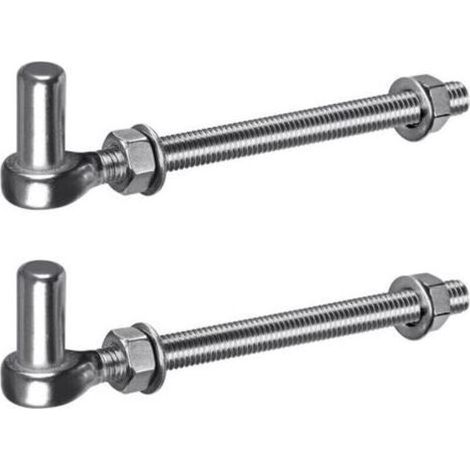 Hinge of Gate M12, 2pcs Hardware to eyelets of Field Sturdy 16mm Hook for Pin of Suspension of Garden in Metal for Gate of Farm/Fence in Wood/Walkway, 440lbs/20cm (1/5)