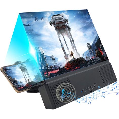 Support Pliable pour Téléphone Portable - JINFGERNE - Amplificateur 3D avec Haut-Parleur Intégré, Loupe d'Écran, Idéal pour Films