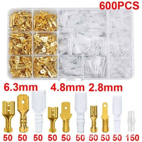 Kaltgepresste Federklemmen 2,8/4,8/6,3 mm, Packung mit 600 Stück (1/4)