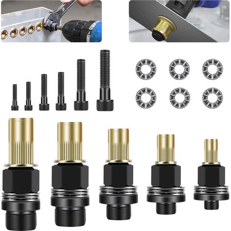 6-teilige Handnietkopfmuttern, geeignet für M3 M4 M5 M6 M8 M10 M12 Handnietkopf-Kit, manuelles Nietmutternwerkzeug, pneumatische Nietzange aus Stahl, Crimpmutter (6 Stück (M3-M10))