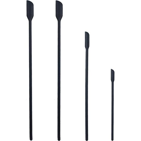 Ensemble de 4 spatules à confiture, mini spatules réutilisables en silicone pour pots de confiture, pots de crème et de cosmétiques, noires (1/5)