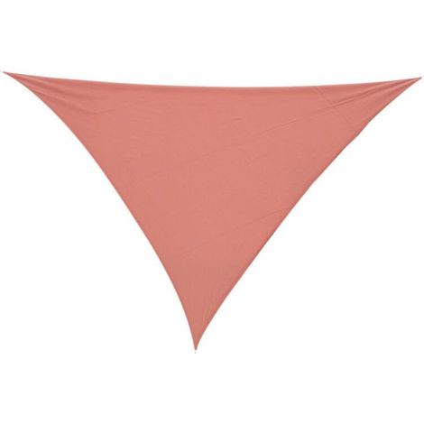 Voile d'ombrage triangulaire Outsunny 4x4x4 m, toile résistante UV, polyéthylène haute densité, couleur rouge rouille, grand format pour terrasse et jardin. (1/5)