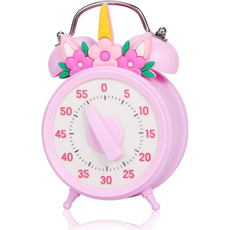 55 Minute Visual Countdown Timer for Classroom and Adults, Mechanical Kitchen Timer - Battery Free - Alarm Clock Shape (1/5)