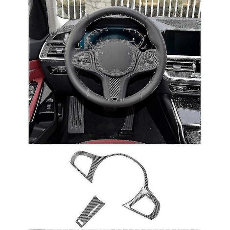 Compatible avec BMW Série 5 G30 - Cache de volant en fibre de carbone, lot de 2 (1/3)