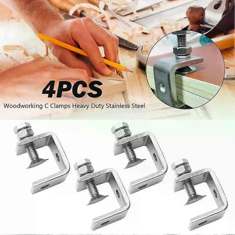 1/2/4 pinces en C en acier inoxydable, petites pinces de bureau, antirouille et résistantes à la corrosion, pour travaux de soudage et de construction -- JXLGV (1/5)