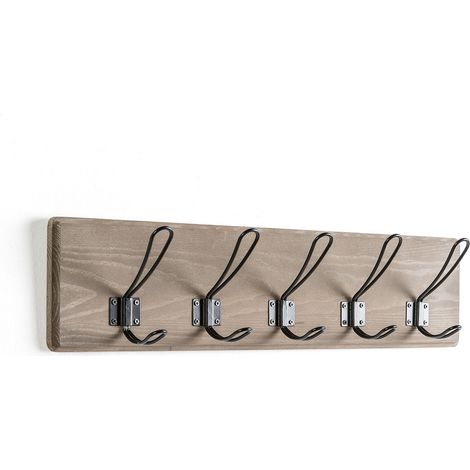 Appendiabiti da muro Xica in legno grigio